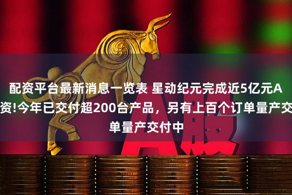 配资平台最新消息一览表 星动纪元完成近5亿元A轮融资!今年已交付超200台产品，另有上百个订单量产交付中